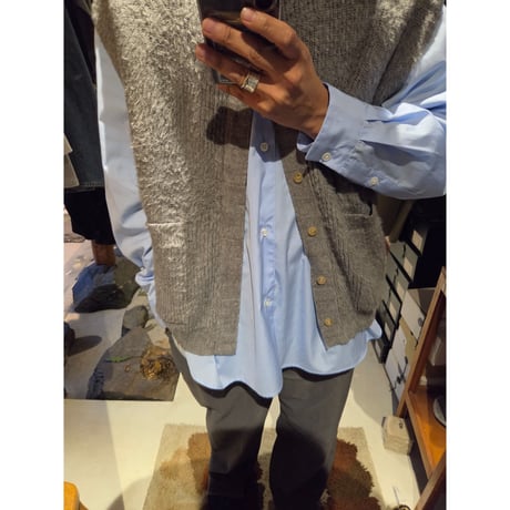 YULA / BRUSHED COTTON VEST *GRAY MIX