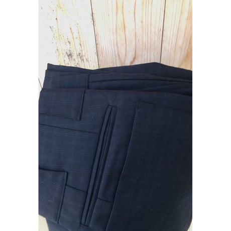 ABELIA EDWARD GOUCHA / BASEBALL SLACKS(WOOL POLYESTER) *NAVY CHECK