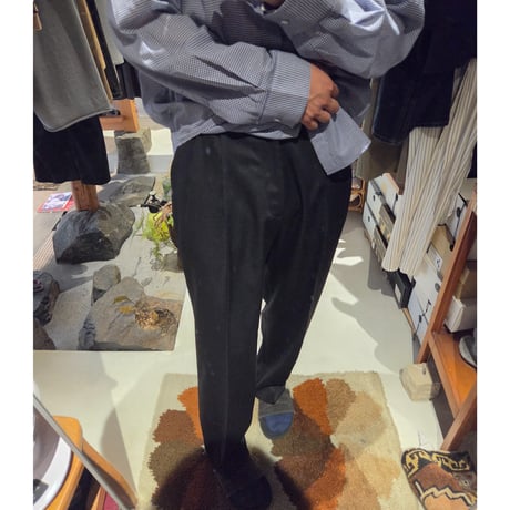 FUJI / WOOL TWO TUCK SLACKS *BLACK