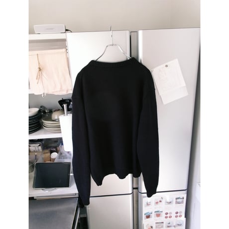 OLD FOLK HOUSE / Cotton V-Neck Sweater *BLACK