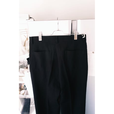 FUJI / COTTON SILK PATCH POCKET PANTS *BLACK
