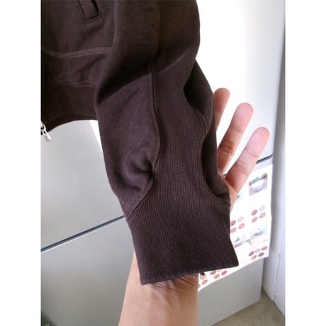 NVRFRGT/ PANELED ZIP UP SWEAT SHIRT *BROWN