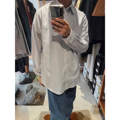 FUJI / COTTON STRIPE SHIRT *NAVY