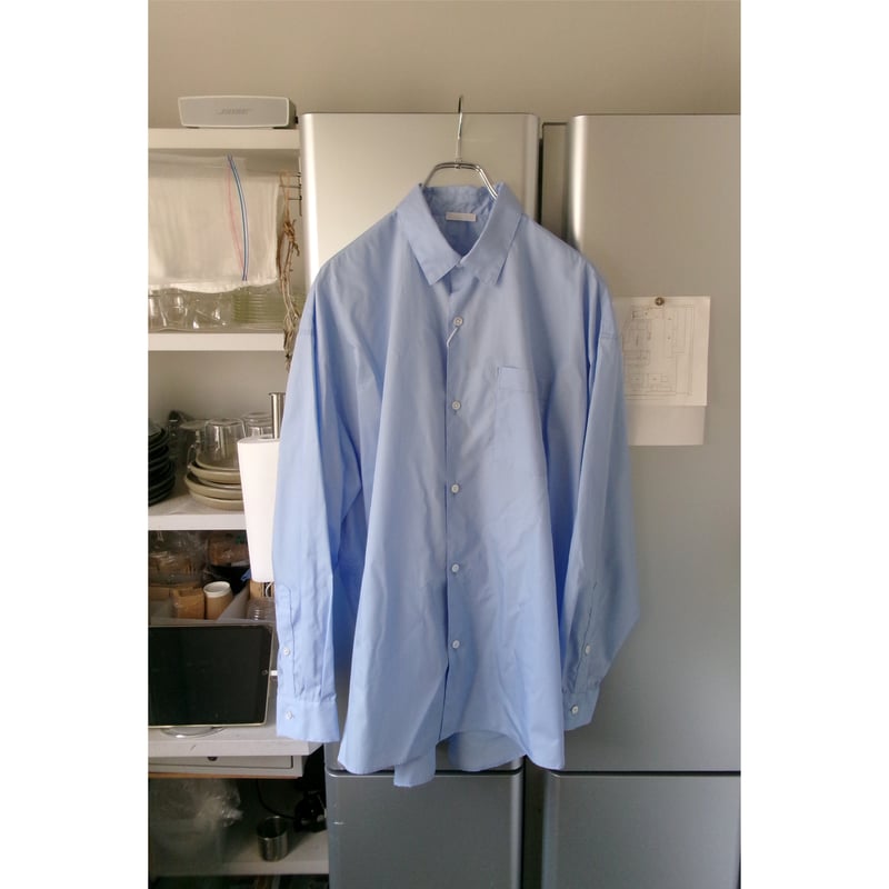 Blanc YM / Broad Cotton Wide Shirts *Sax Blue |