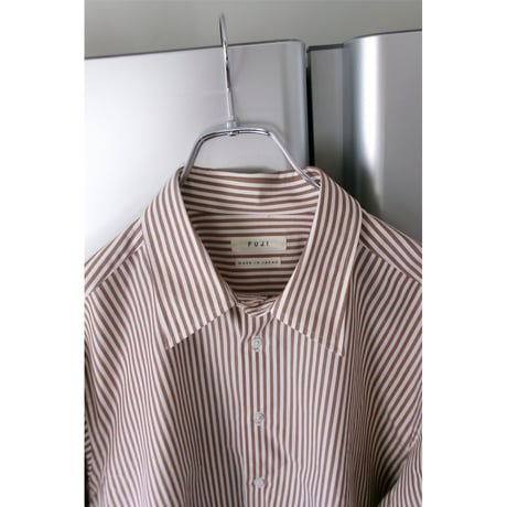 FUJI / COTTON STRIPE SHIRT *BROWN