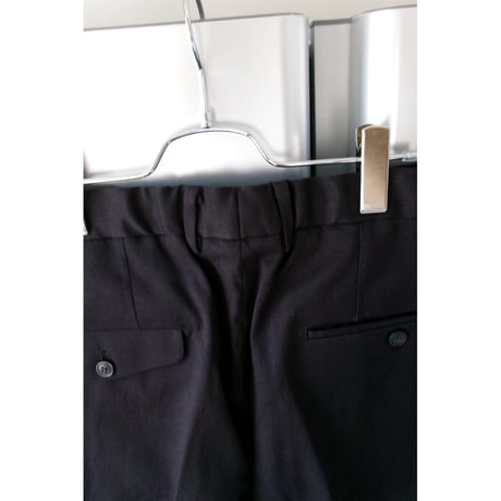 YOKO SAKAMOTO / DOUBLE PLEATED TROUSERS(POLYESTER) *BROWN