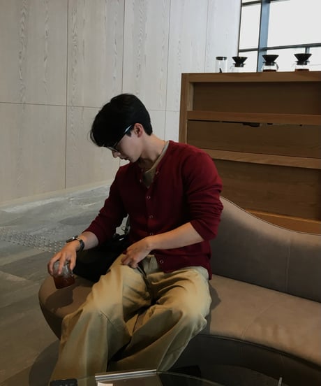 snap button open collar rib knit cardigan