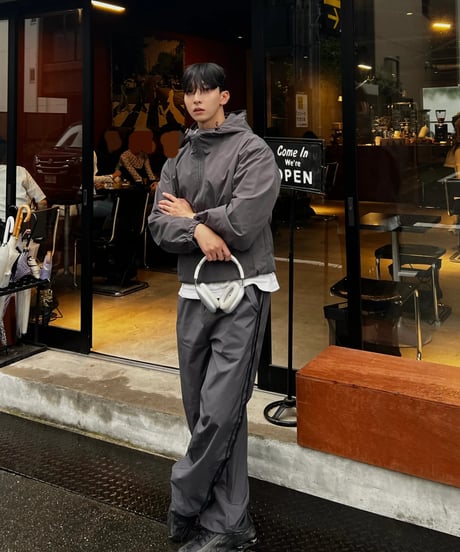 wide straight nylon pants