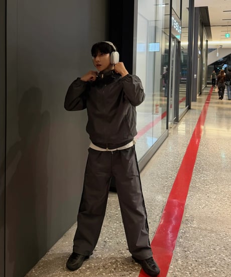 wide straight nylon pants