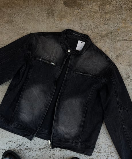 Western round denim jacket