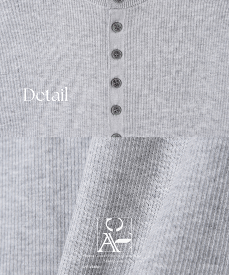 Henley 5button muscle knit