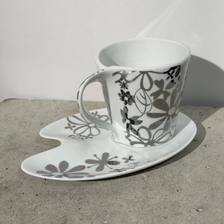 Silver Flower Cup Saucer