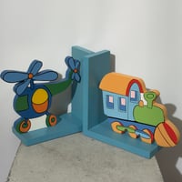 Train & Helicopter Bookends