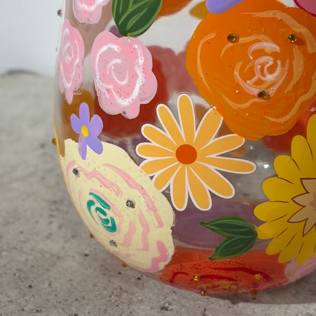 Colorful Flowers Glass