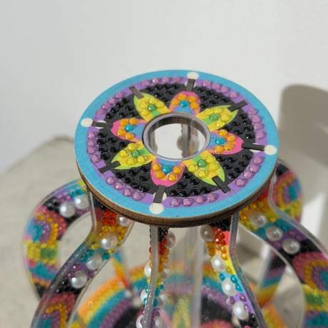 Rainbow Beaded Vase