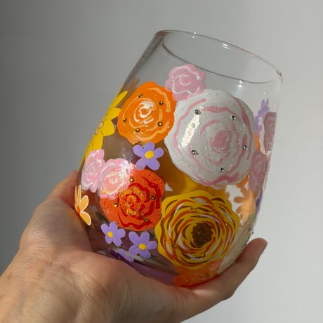 Colorful Flowers Glass