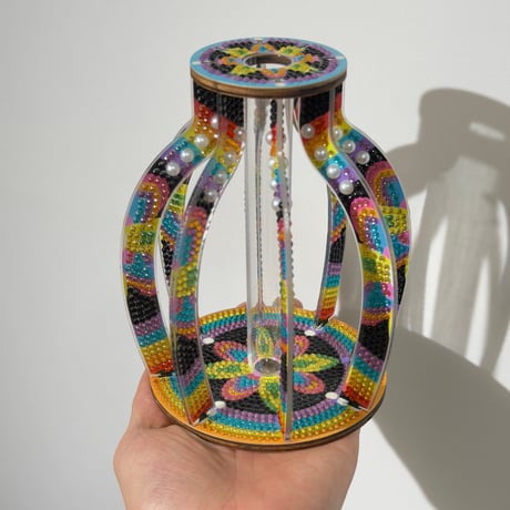 Rainbow Beaded Vase