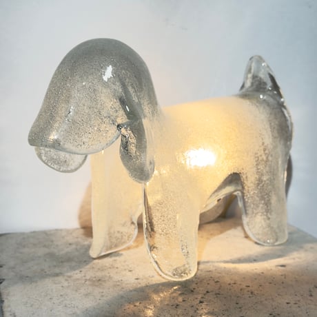 Glass Dog Lamp
