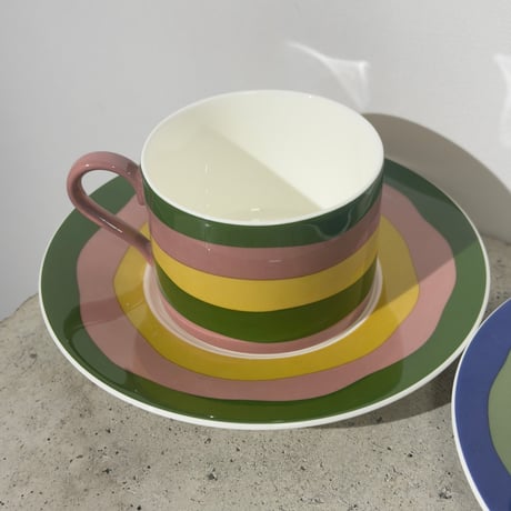 Multi-striped Cup and Saucer
