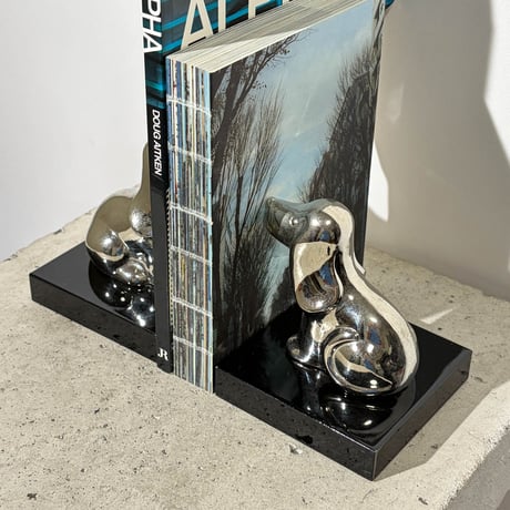 Silver Dog Bookends