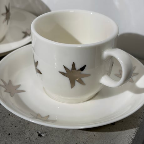 Metallic Star Cup and Saucer