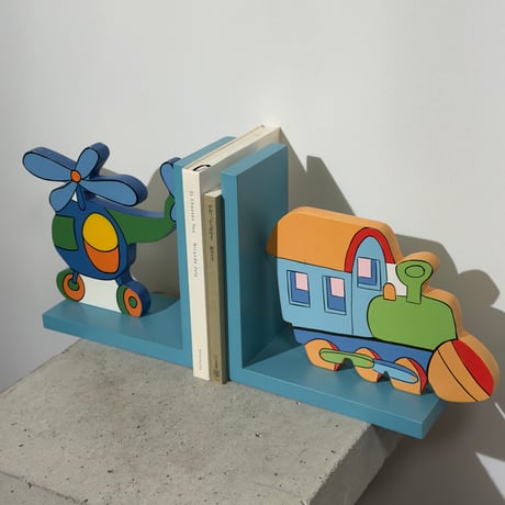 Train & Helicopter Bookends