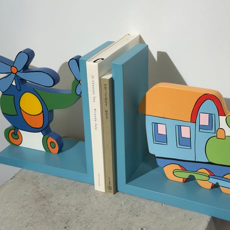 Train & Helicopter Bookends