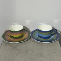 Multi-striped Cup and Saucer