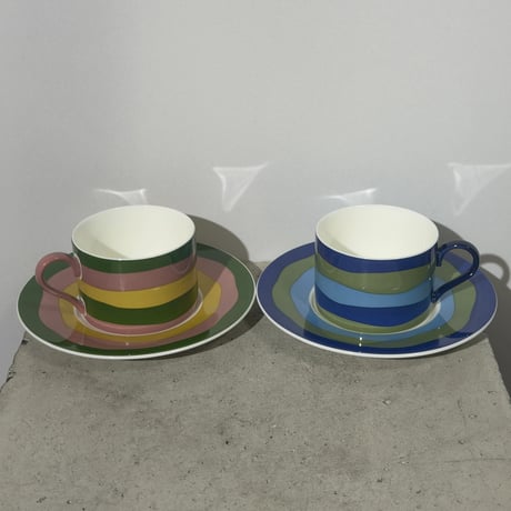 Multi-striped Cup and Saucer