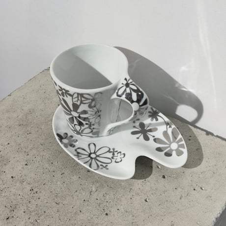 Silver Flower Cup Saucer
