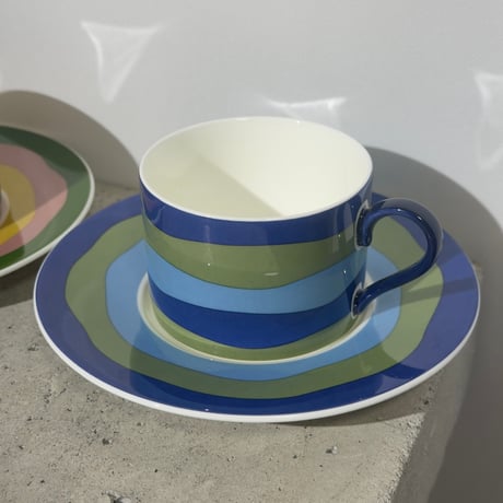 Multi-striped Cup and Saucer