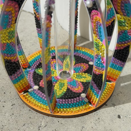 Rainbow Beaded Vase