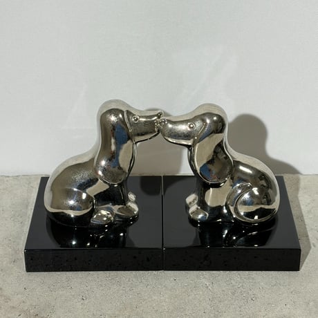 Silver Dog Bookends