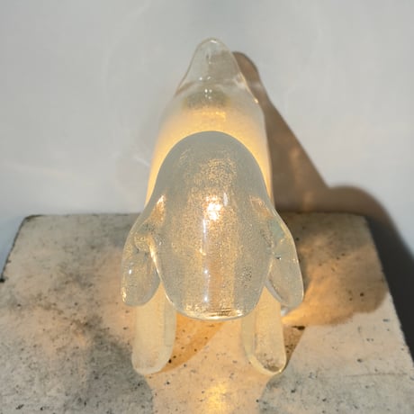 Glass Dog Lamp