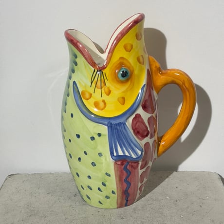 Hand Painted Fish Pitcher