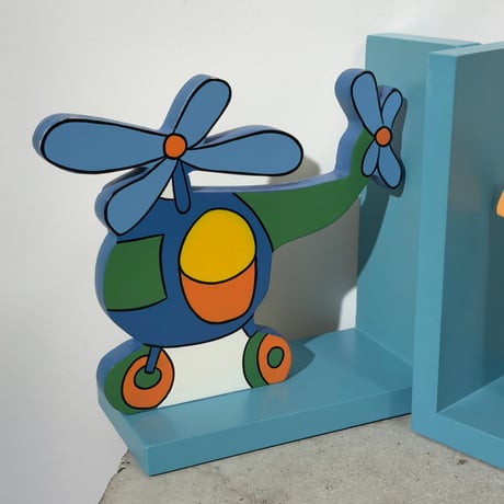 Train & Helicopter Bookends