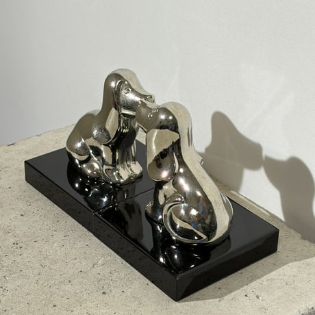 Silver Dog Bookends