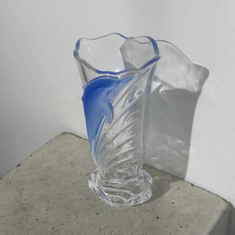 Glass Dolphin Vase