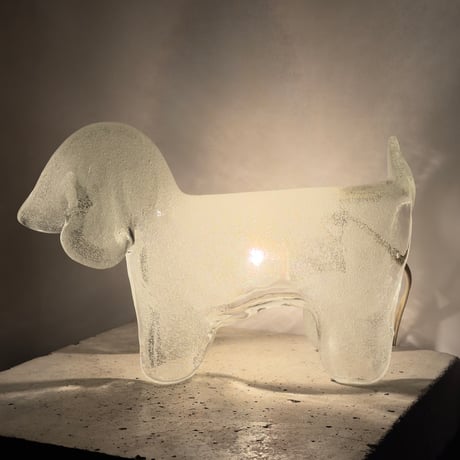 Glass Dog Lamp
