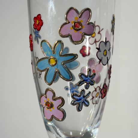Handpaint Flower Glass