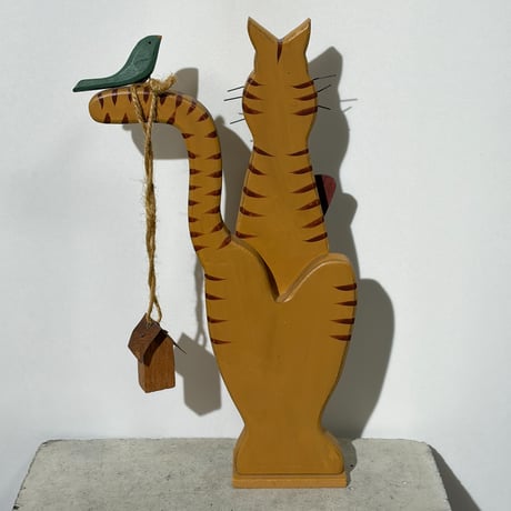 Wooden Cat Objet