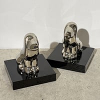 Silver Dog Bookends