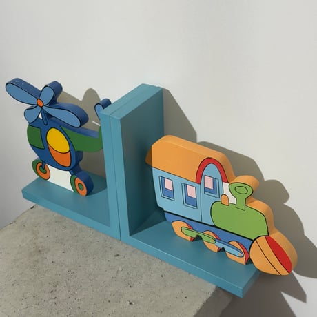 Train & Helicopter Bookends