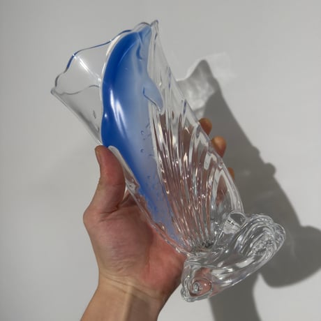 Glass Dolphin Vase