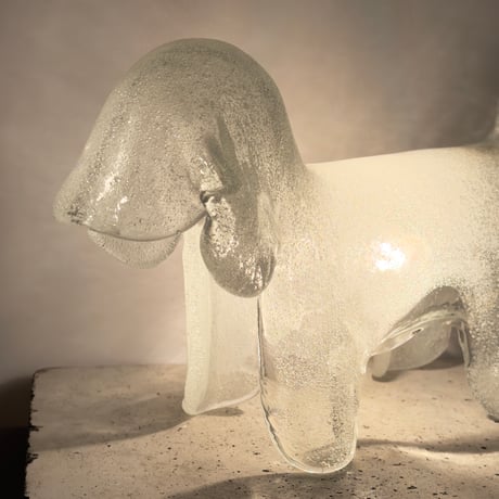 Glass Dog Lamp