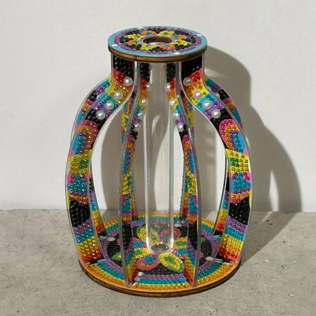 Rainbow Beaded Vase