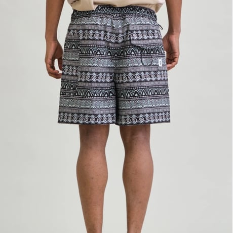 UNFRM 2WAY BAGGY SURF 80s RETRO BORDER SHORTS