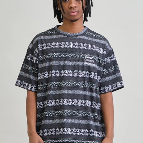 UNFRM 2WAY DRY 80s RETRO SURF BORDER T-SHIRT