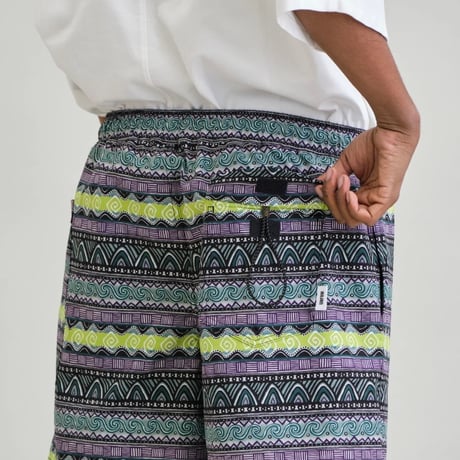 UNFRM 2WAY BAGGY SURF 80s RETRO BORDER SHORTS