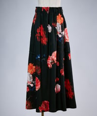 THE ONENESS FLORA Shirring Skirt-BLACK 3月末予定